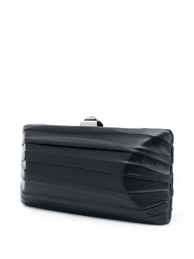 Shop Rodo Pleated Detail Clutch Bag In Black