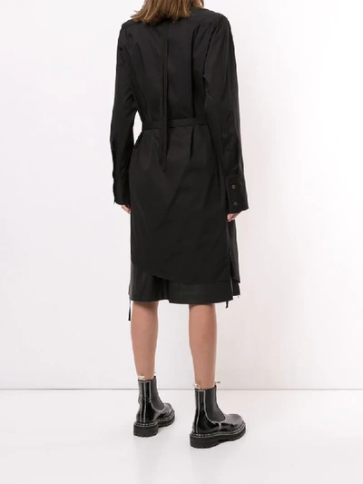 Shop Ann Demeulemeester Poplin Wrap Dress In Black