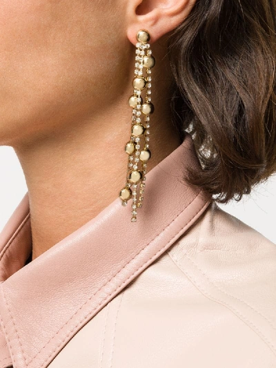 Shop Rosantica Tarocchi Crystal Embellished Earrings In Gold