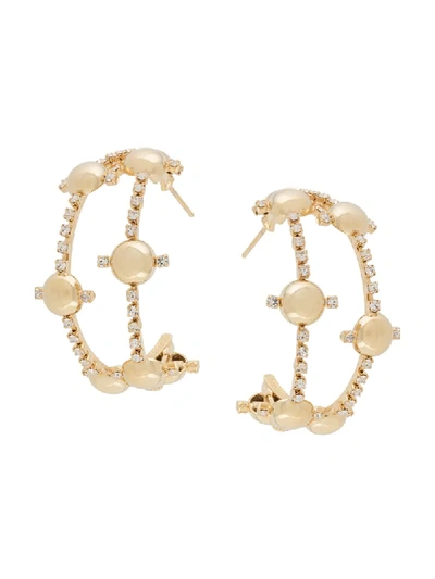Shop Rosantica Embellished Double Hoop Earrings In Gold