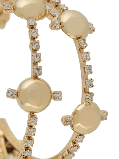 Shop Rosantica Embellished Double Hoop Earrings In Gold