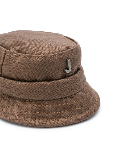 Shop Jacquemus Le Mini Bob Cotton Hat In Brown