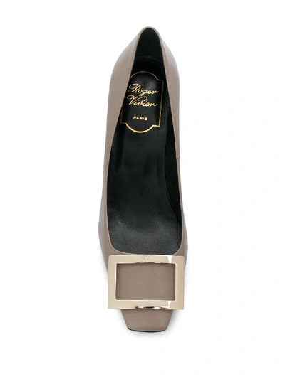 Shop Roger Vivier Trompette Patent Leather Pumps In Beige