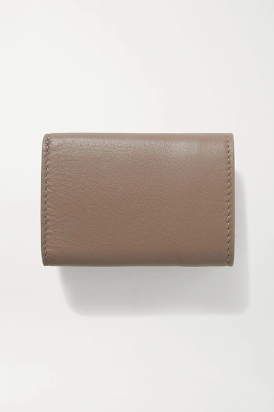 Shop Balenciaga Papier Mini Printed Textured-leather Wallet In Tan