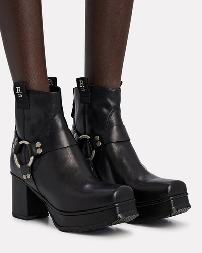 Shop R13 Ankle Harness Platform Boots In Black