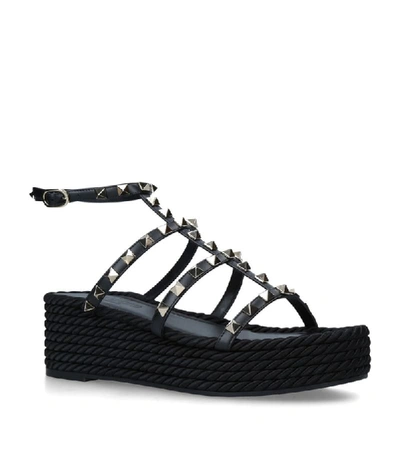Shop Valentino Garavani Rockstud Platform Espadrille Sandals 55