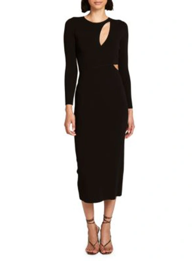 Shop A.l.c Lorelei Cutout Midi Dress In Black