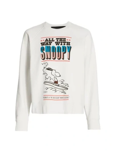 Shop Marc Jacobs Peanuts X  The Snoopy Surf Graphic Sweatshirt In Vintage Ivory