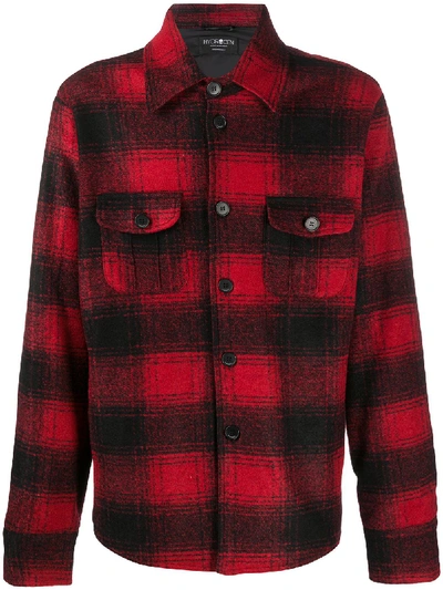 Shop Hydrogen Checked Shirt Jacket In Red