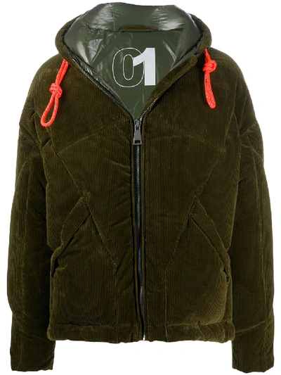 Shop Khrisjoy Padded Corduroy Jacket In Green