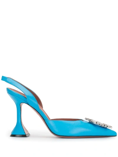 Shop Amina Muaddi Begum Slingback Pumps In Blue