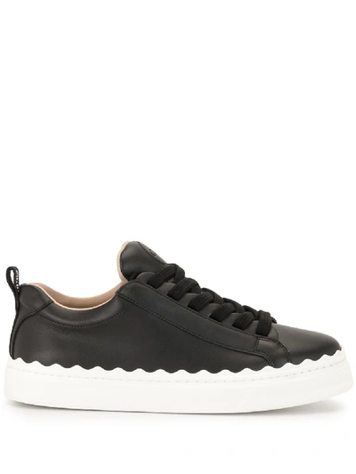 Shop Chloé Low-top Flatform Sneakers In Black