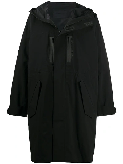 Shop Givenchy Webbing Hooded Parka In 001 Black