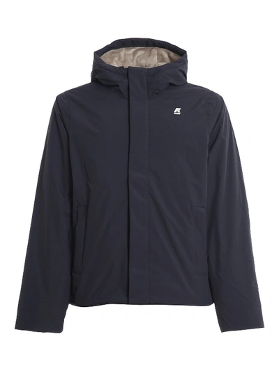 Shop K-way Ripstop Marmotta Jacket In Dark Blue