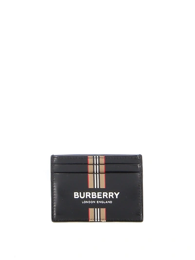 Shop Burberry Logo Print Coated Canvas Card Holder In Black