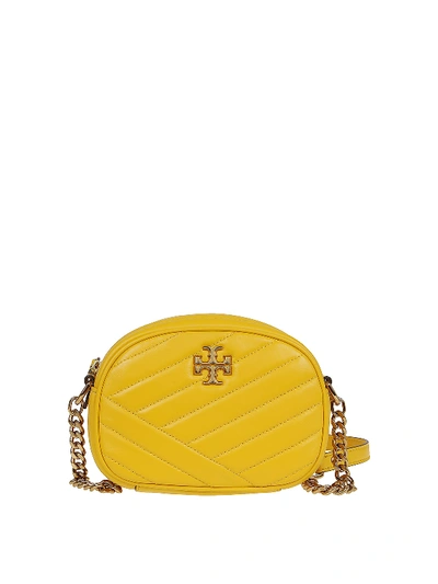 Tory Burch Kira Chevron Small Leather Camera Bag In Yellow In Gold |  ModeSens