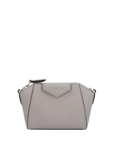 Shop Givenchy Antigona Nano Bag In Light Grey