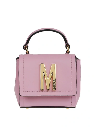 Shop Moschino Leather Mini Cross Body Bag In Pink