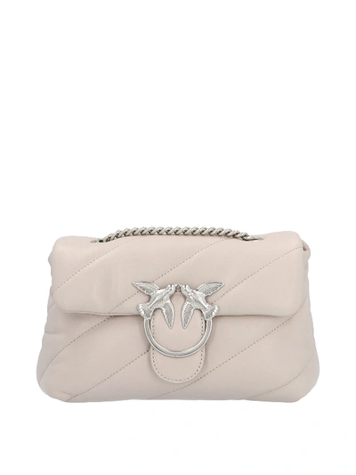 Shop Pinko Love Mini Puff Quilted Bag In White