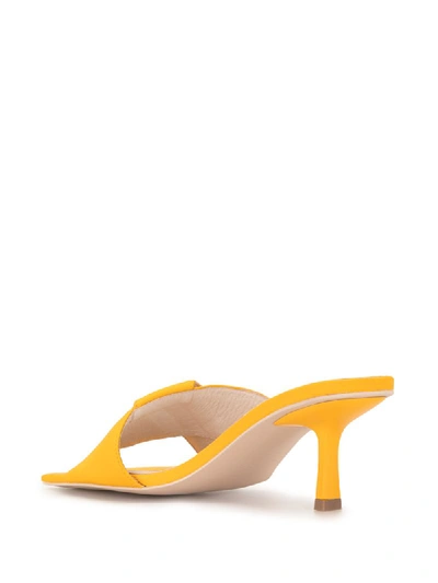 Shop Manning Cartell Square-toe Leather Mules In Yellow