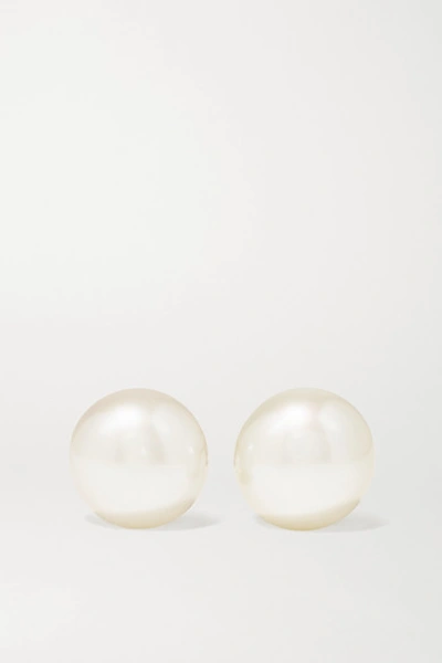 Shop Mizuki 14-karat Gold Pearl Earrings