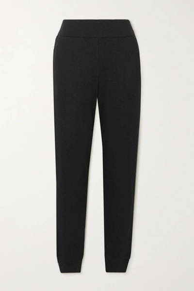Shop Commando Luxury Ribbed Stretch Modal And Pima Cotton-blend Track Pants In Black