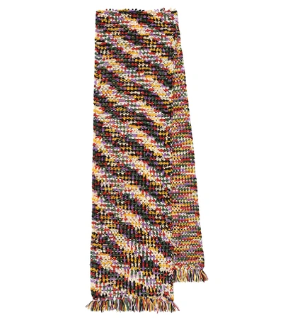 Shop Missoni Wool-blend Scarf In Multicoloured