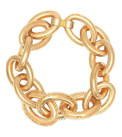 Shop Marni Crystal-embellished Chain-link Choker Necklace In Gold
