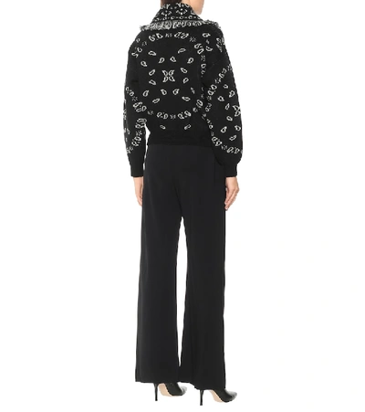 Shop Alanui Cropped Cashmere And Wool Cardigan In Black