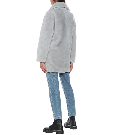 Shop Yves Salomon Meteo Shearling Coat In Grey