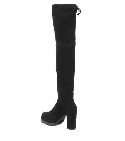 Shop Stuart Weitzman Zoella 95 Suede Over-the-knee Boots In Black