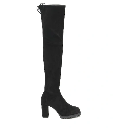 Shop Stuart Weitzman Zoella 95 Suede Over-the-knee Boots In Black