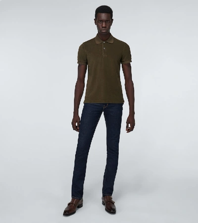 Shop Tom Ford Short-sleeved Towelling Polo Shirt In Green