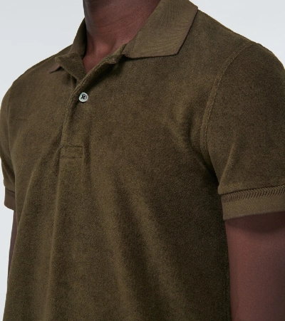 Shop Tom Ford Short-sleeved Towelling Polo Shirt In Green