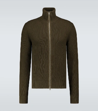 Shop Tom Ford Long-sleeved Zipped Cardigan In Green