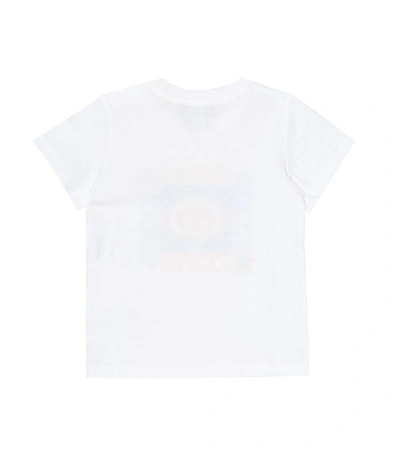 Shop Gucci Baby Logo Cotton T-shirt In White