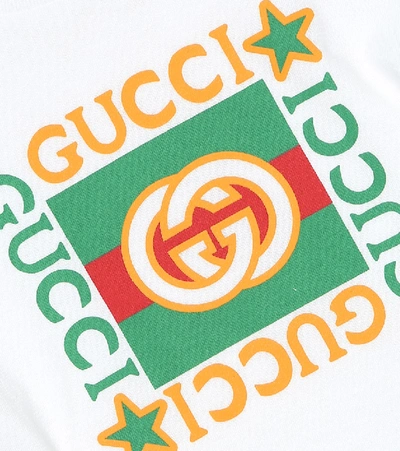 Shop Gucci Baby Logo Cotton T-shirt In White