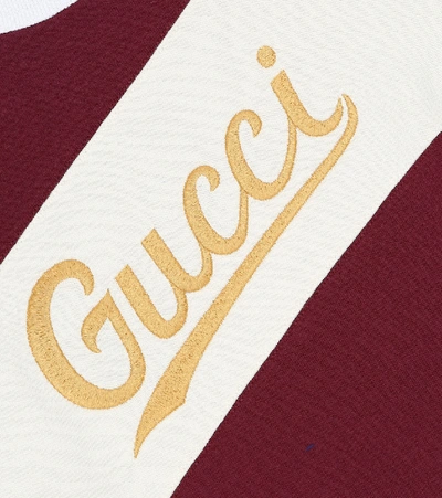 Shop Gucci Logo Cotton Sweatshirt In Red