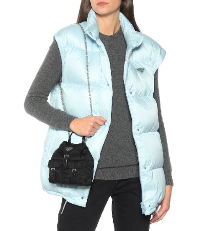 Prada Mini Nylon Backpack In Black