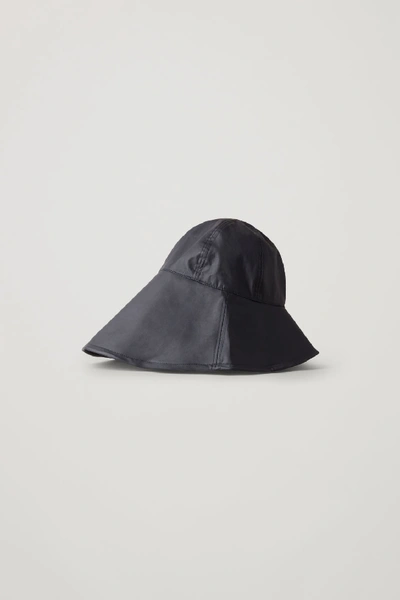 Shop Cos Waxed Cotton Rain Hat In Blue