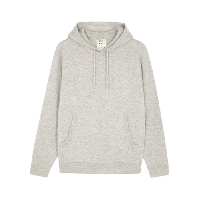 Shop People's Republic Of Cashmere Grey Hooded Cashmere Jumper In Light Grey