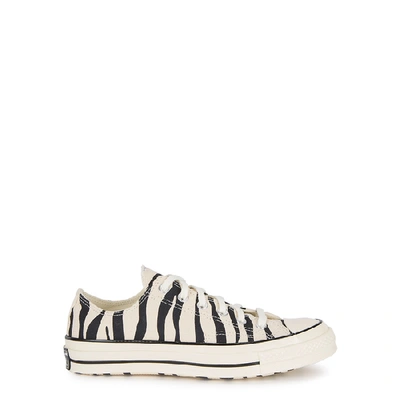 Shop Converse Chuck 70 Zebra-print Canvas Sneakers In White And Black