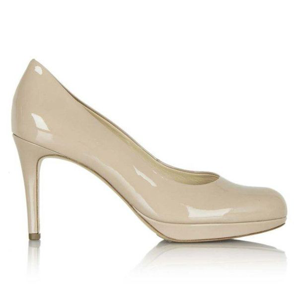 Hogl Nude Leather Patent High Heeled Shoes 8004 In Neutral | ModeSens
