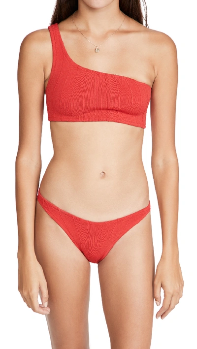 Shop Hunza G Nancy Bikini Set In Red Nile
