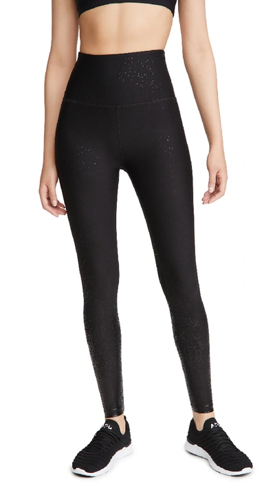 Shop Beyond Yoga Alloy Ombre High Waisted Midi Leggings In Black Foil Speckle