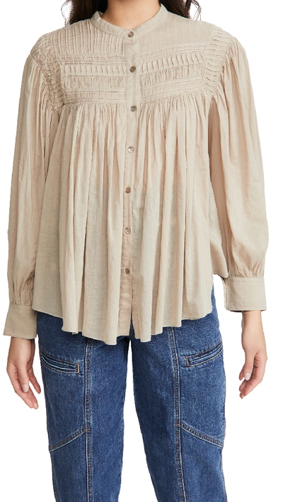 Shop Isabel Marant Étoile Plalia Blouse In Mastic