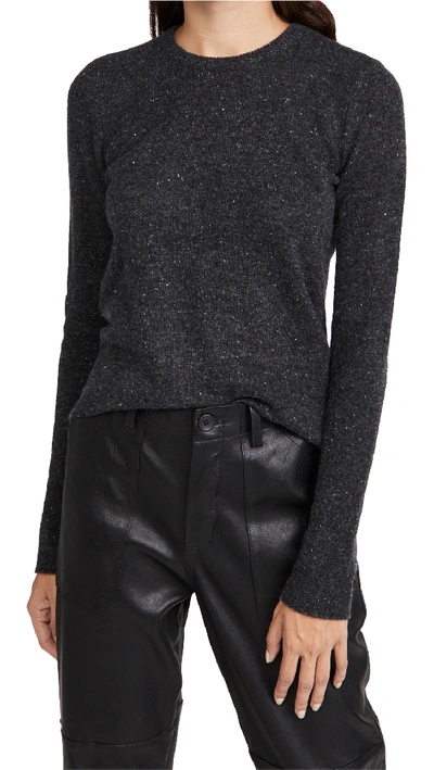 Shop Atm Anthony Thomas Melillo Cashmere Crew Neck Sweater In Charcoal Donegal