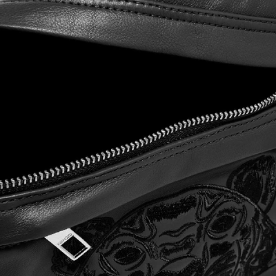 Shop Kenzo Leather Tiger Bumbag In Black