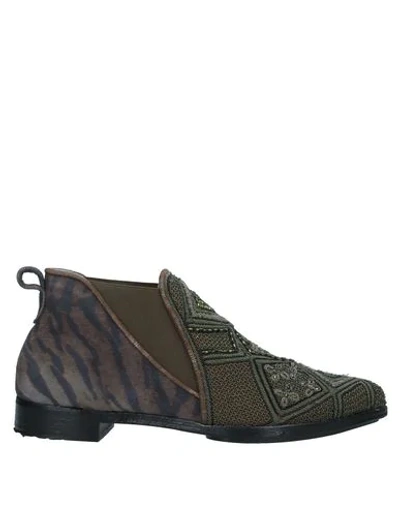 Shop Meher Kakalia Ankle Boot In Military Green