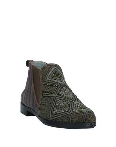 Shop Meher Kakalia Ankle Boot In Military Green